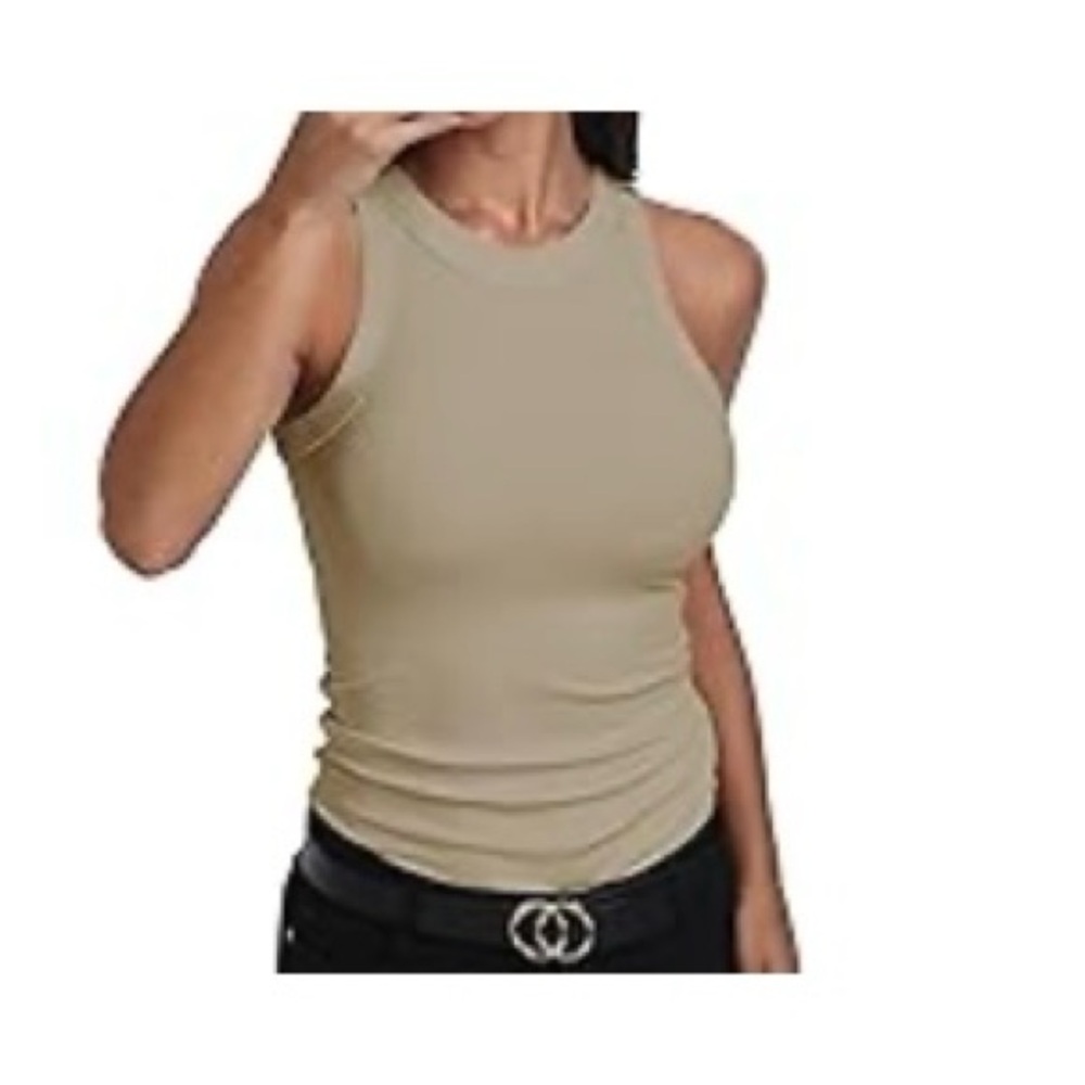 Women's Sleeveless Tan tank Top